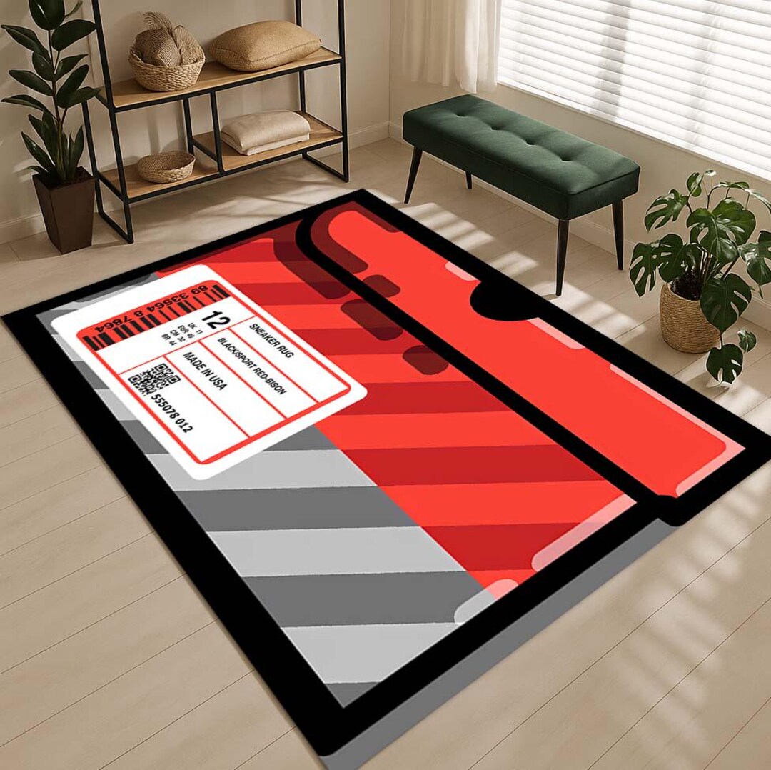 Sneaker Rug, Box Label Mat, Hypebeast Decor, Urban Style Shoe Box Rug ...
