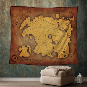 Fantasy Map Art, Magic Land Map, Epic World Print, Medieval Tapestry, Fantasy Wall Art, Roleplay Wall Map, Adventure Decor, Heroic World Map