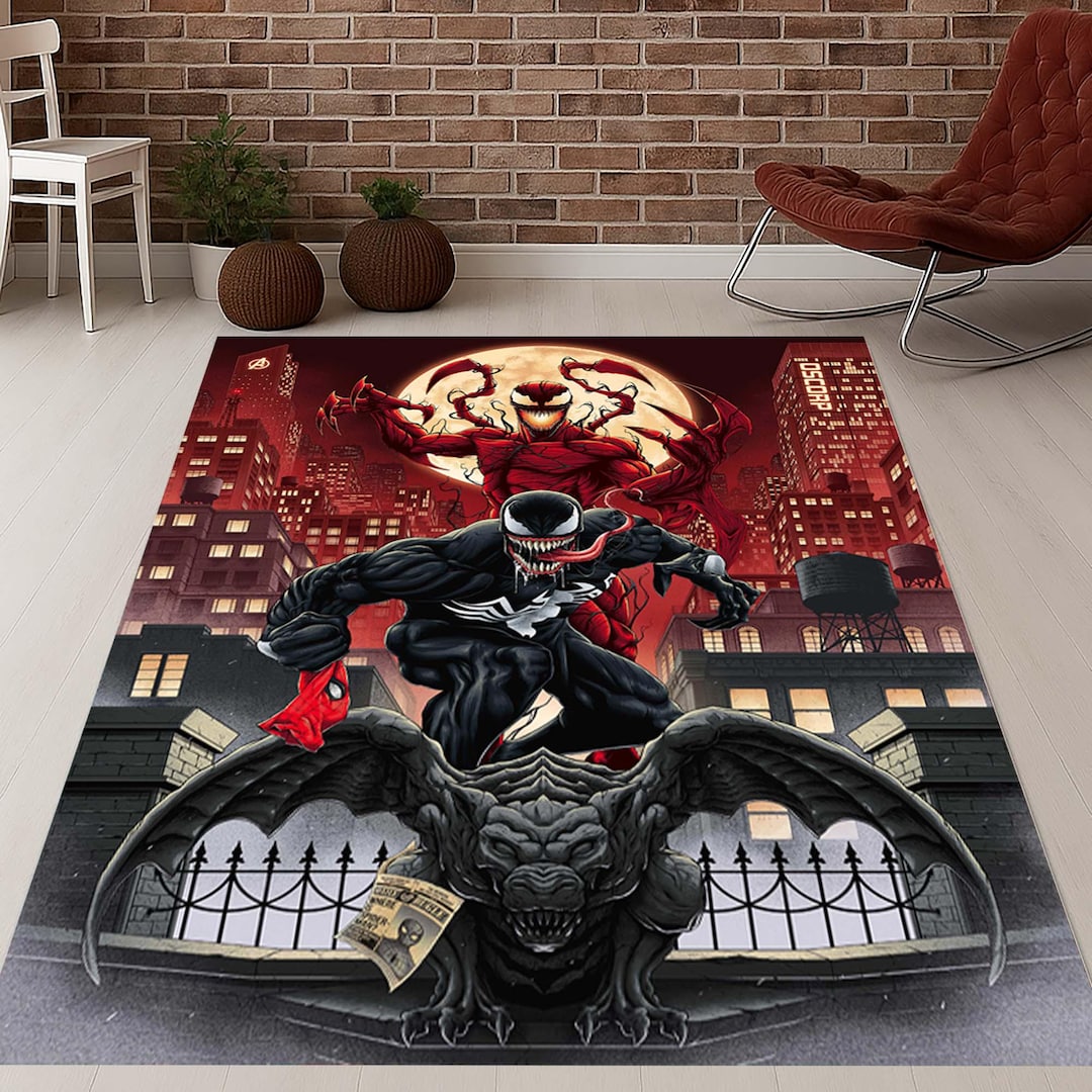Venom Carnage Carpet, Superhero Mat, Comic Book Decor, Antihero Floor ...