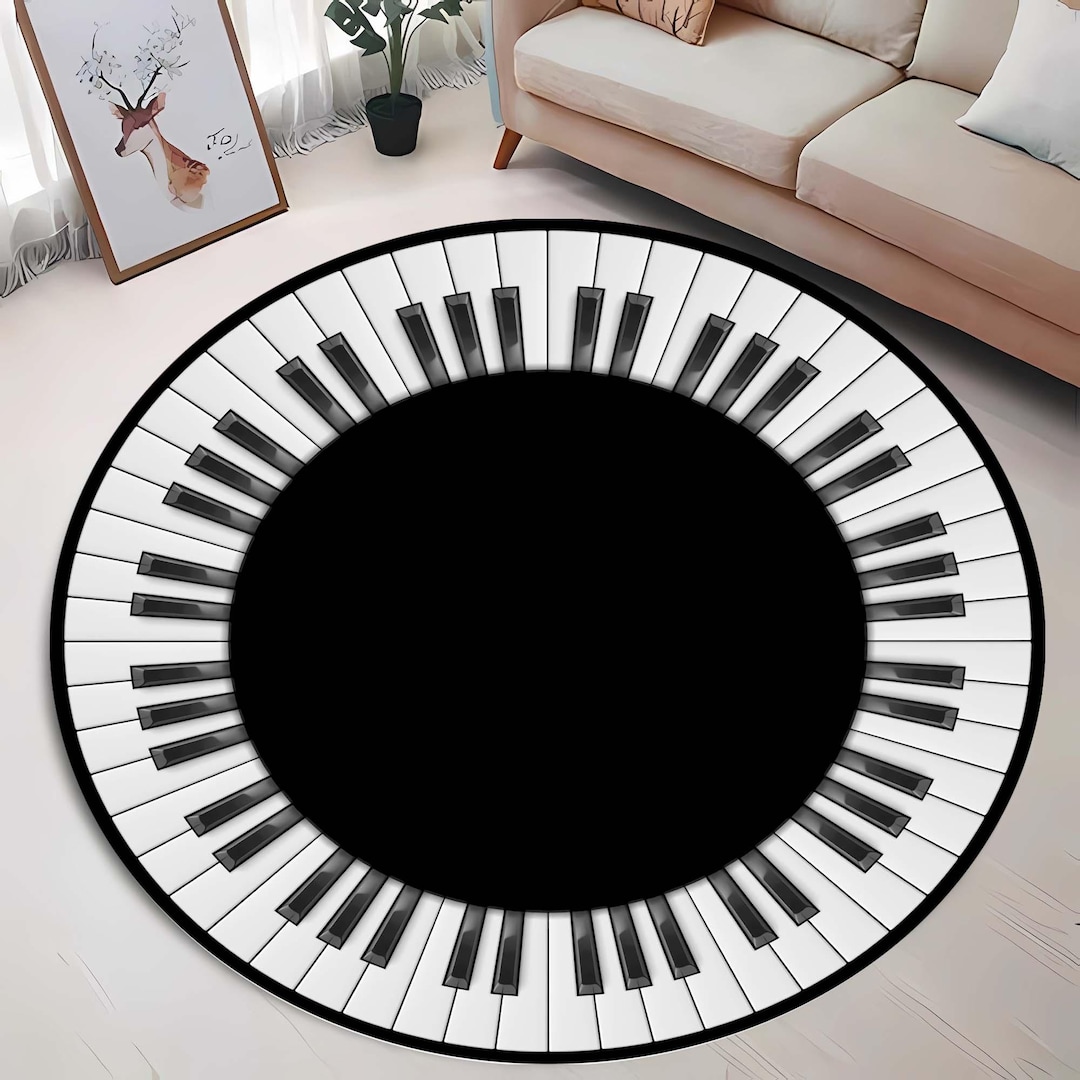 Musical Instrument Rug Piano Keyboard Rug, Music Lover Carpet, Music Room Decor, Pianist Gift ...