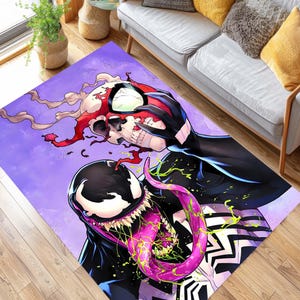 Venom Amazing Spiderman Carpet, Comic Book Rug, Superhero Floor Mat, Boys Room Rug, Cool Hero Rug, Anti Hero Decor, Hero Theme Carpet