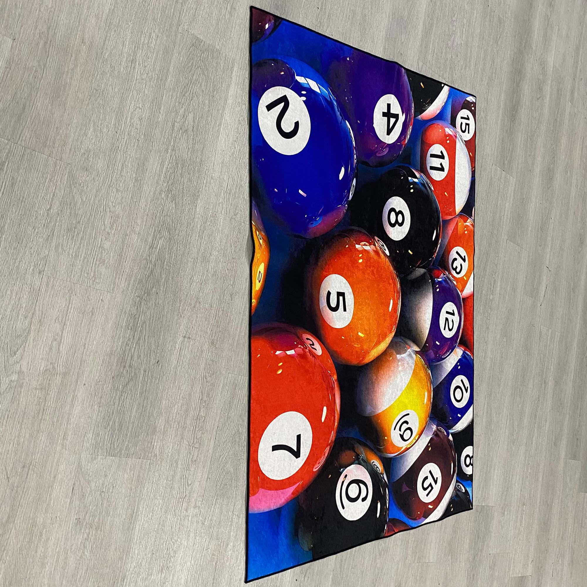 Ball Rug Rugug Pool Ball Rug, Billiards Rug, Game Room Decor, Sports Area Rug, Unique ...