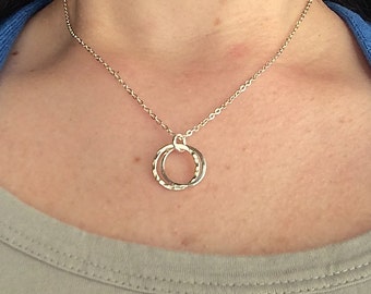 Qty 2: Sister Necklace- Handmade silver pendant on chain- Perfect gift for any sister or sister-in-law.