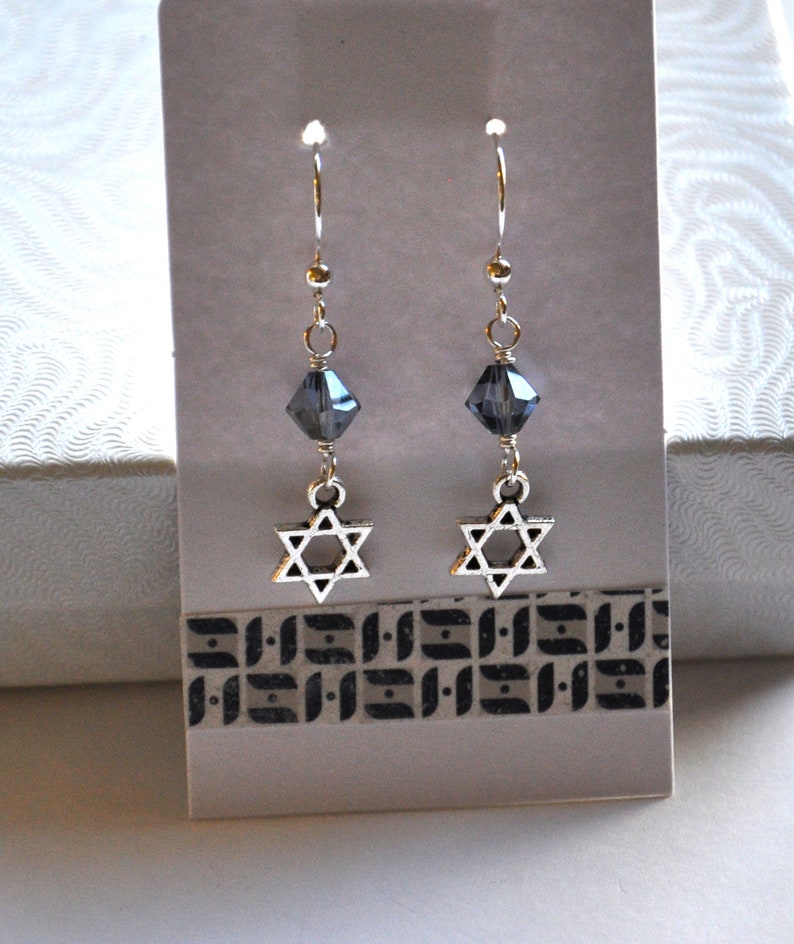 Hanukkah Earrings Hanukkah Gift Gift for Her Silver Star of David Earrings Star of David Jewelry Jewish Jewelry image 7