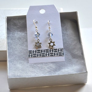 Hanukkah Earrings Hanukkah Gift Gift for Her Silver Star of David Earrings Star of David Jewelry Jewish Jewelry image 3
