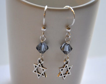 Hanukkah Earrings - Hanukkah Gift - Gift for Her - Silver Star of David Earrings - Star of David Jewelry - Jewish Jewelry