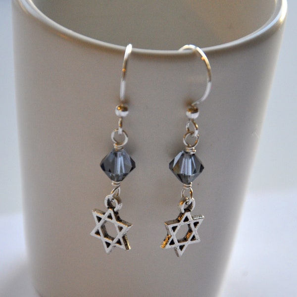 Hanukkah Earrings - Hanukkah Gift - Gift for Her - Silver Star of David Earrings - Star of David Jewelry - Jewish Jewelry