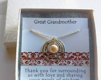 Great Grandmother Necklace - Sentimental Jewelry - Gift for Great Grandmother -  Great Grandmother Necklace  -  Family Jewelry