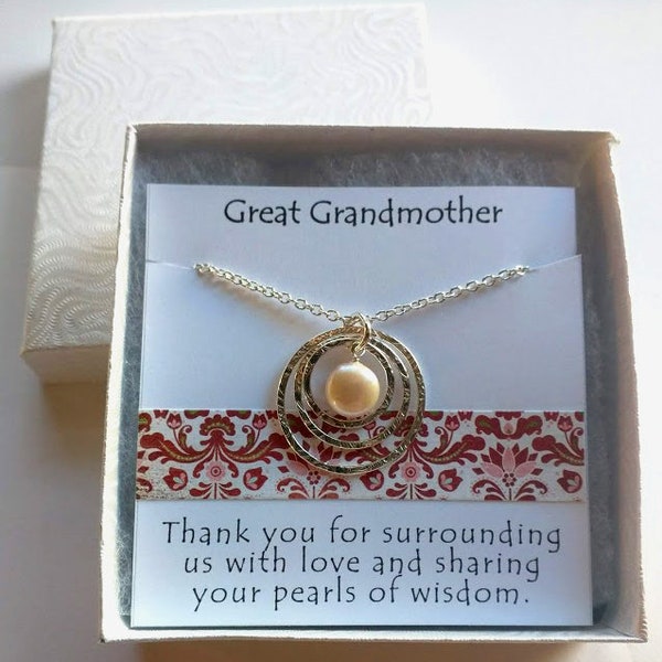 Great Grandmother Necklace - Sentimental Jewelry - Gift for Great Grandmother -  Great Grandmother Necklace  -  Family Jewelry