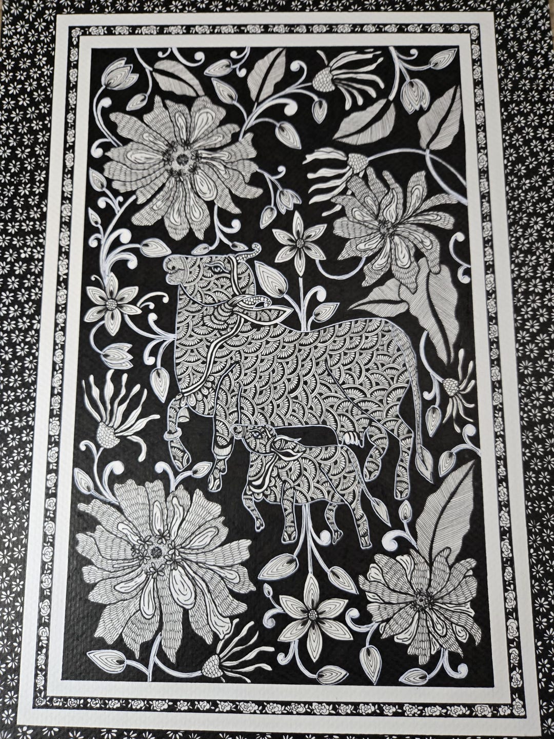 A3 Size COW and CALF in PATTERNS Abstract Contemporary Art - Etsy