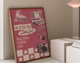 Motivational Girl Power Wall Art, Digital Download Prints, Feminism & Feminist Poster, Maximalist Decor,  Dopamine Decor Y2K Retro Vintage