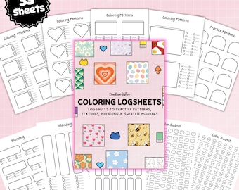 ULTIMATE Coloring Pattern Pages Practice Logsheets, Color Swatch Charts, Blending Practice Sheets, Color Code Tracker, 33 pages PDF Download