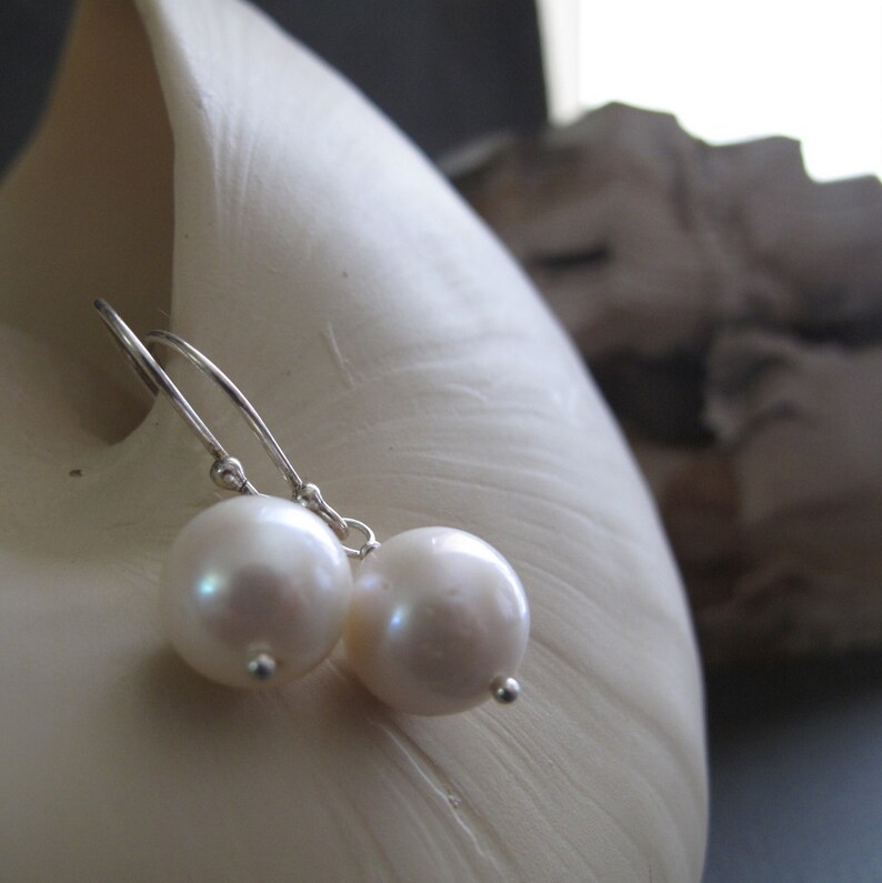 Ivory Pearl Earrings Sterling Silver Earrings With Pearls Etsy