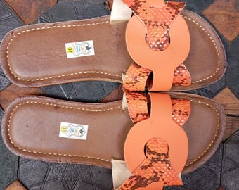 Handmade Leather Slide Sandals | Boho Minimalist Women’s Flats | Moroccan Women's Summer Slides Comfortable Shoes