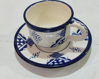 Handmade Ceramic Mug, Moroccan Art Pottery, Minimalist Wedding Gift for Coffee & Tea Lovers, Artisan Cup