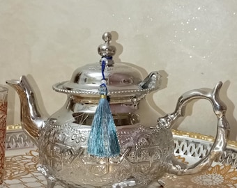 Moroccan Tea Pot, Engraved Brass Teapot Handmade in Morocco, Boho Traditional Decor, Wedding Housewarming Gift