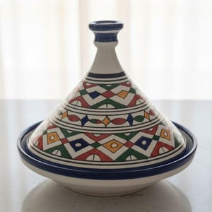 Handmade Ceramic Tagine Pot – Traditional Moroccan Clay tagine Perfect for Serving & Decorating – Marocain Ceramic tagine Gift Idea