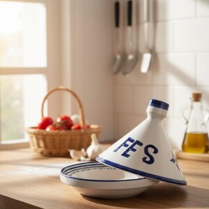 Moroccan Handmade Ceramic Tagine | Decorative Tagine Kitchenware | Lead-Free Berber Design Serving Plate
