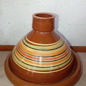 Marockansk tagine i naturlig lera | Autentiska blyfria köksredskap och dekorativ terrakottakruka