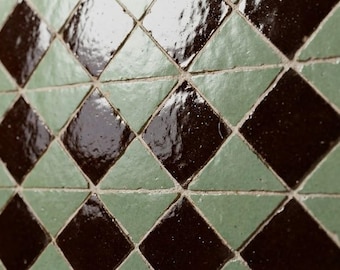 Azulejo marroquí Zellige de 4×4 cm | Mosaico de cerámica de terracota hecho a mano | Azulejo marroquí vintage | Azulejo de barro para salpicadero de cocina | Zellige artesanal