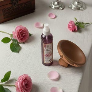 Lápiz labial marroquí Aker Fassi, tinte rojo para labios y mejillas, recipientes de arcilla marroquí, tinte labial bereber, maceta de terracota, agua de rosas, regalo para ella