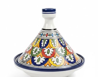 Handgefertigte marokkanische Keramik-Tajine, kunstvoller marokkanischer Tontopf zum Servieren und Dekorieren, Geschenk für Ihre Frau, Keramik-Tajine