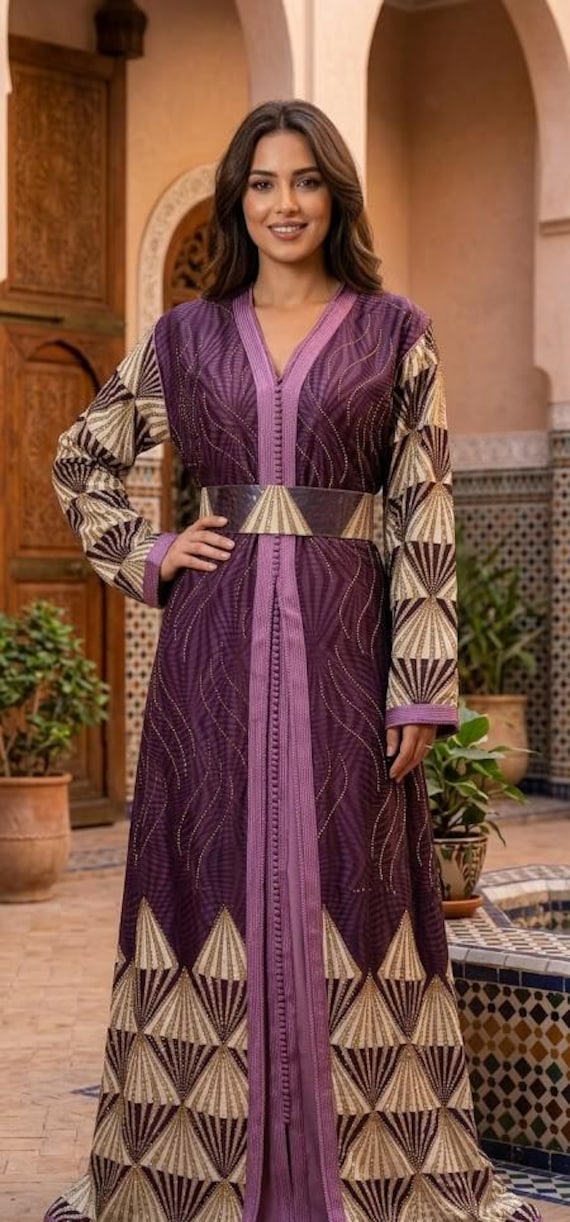 formal moroccan dress Blue Moroccan Caftan Evening Dresses Long Sleeves... From Promotionspace, $159.37