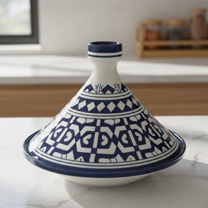 Tajín de cerámica pintado a mano, cerámica marroquí para decorar, servir o regalar, plato artesanal de cerámica de Fez, tajín de cerámica marroquí.