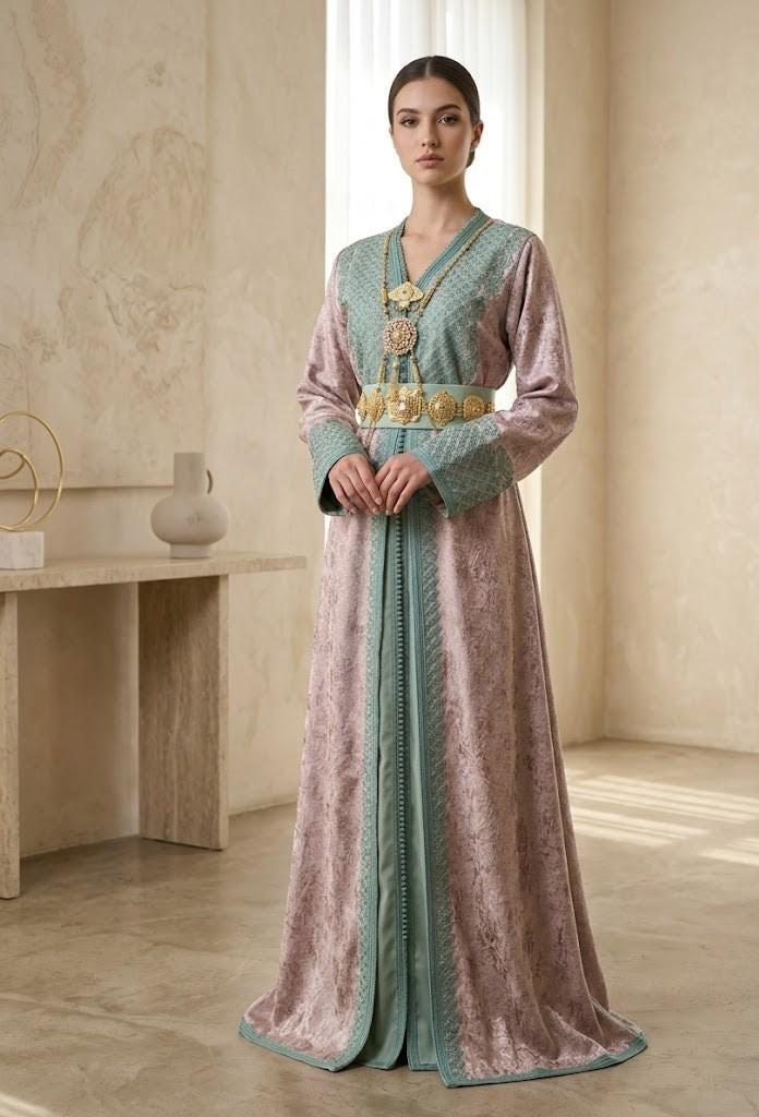 Elegant Arabic Engagement Dresses Glitter Lime Green Luxury Dubai Evening Dress Engagement Arabic LA7244 – SERENE HILL