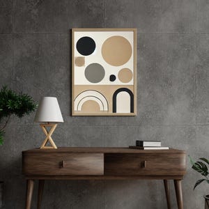 Abstrakte Formen Wandkunst - Moderne geometrische Leinwanddruck - Zeitgenössische Wohnkultur für Wohnzimmer, Schlafzimmer, Bürodesign, Geschenk für Ihn