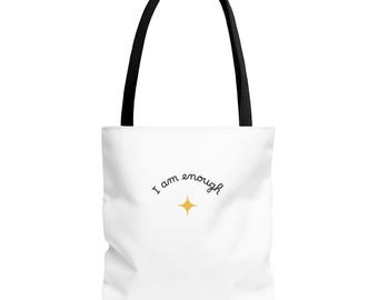 Motivational Tote Bag: "I Am Enough" Eco-Friendly Everyday Bag