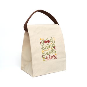 Inspirational Quote Canvas Lunch Bag: Eco-Friendly Reusable Tote