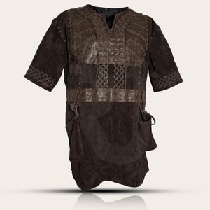 Vikings Costume for Men Medieval Vikings Tunic Norse Warrior Outfit Leather Armor Ragnarr Lothbrok Cosplay Nordic LARP Clothing