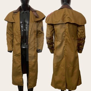 Handmade Gothic Trench Coat for Men | Demon Hunter Cosplay Jacket | Long Cotton Hellboys Inspired Costume Coat | Ron Perlman Style Outfit