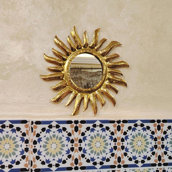 Handmade Copper Sunburst Mirror: Boho Wall Decor