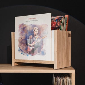 Manchester Britpop – Solid Oak Vinyl Record Stand for Storage and Album Display – UK Delivery Only