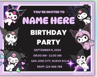 Printable Birthday Invitation, Digital Birthday Invitation, Editable Digital Invitation, Kids Birthday Invitation