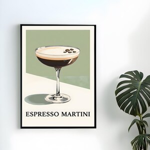 Espresso Martini Poster, Stylish Wall Art, Bar Decor, Cocktail Lover Gift, Home Aesthetic, Modern Kitchen Art