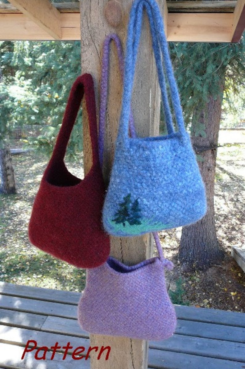 Wild Woolie Crochet Felted Bag PATTERN image 1