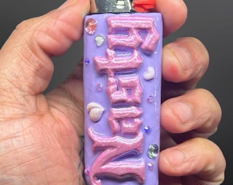 Purple ‘Nasty’  Lighter Case | Hand Sculpted With Polymer Clay & Painted | Kawaii Accessories