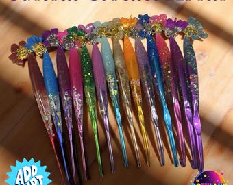 Custom Handmade Ergonomic Crochet Hooks | Crochet Hooks With Resin Handles