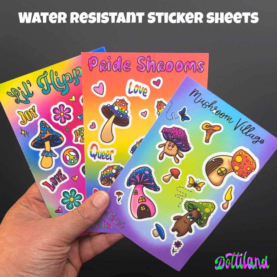 Handmade 4x6” Water RESISTANT Sticker Sheets | Price per One Sticker ...