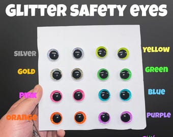 Hand-Painted Glitter Safety Eyes: Amigurumi Doll Eyes - Made To Order