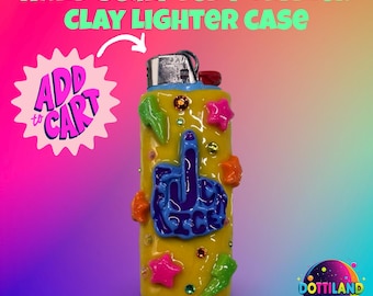Hand Sculpted Yellow Protest Polymer Clay BIC Lighter Case, Accessories, F*ck Ice Lighter Case