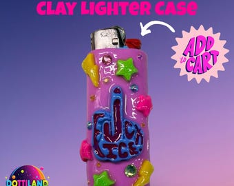 Hand Sculpted Purple Protest Polymer Clay BIC Lighter Case, Accessories, F*ck Ice Lighter Case