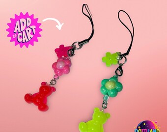 Teddy Bear Flower Kawaii Phone Computer Switch Charms