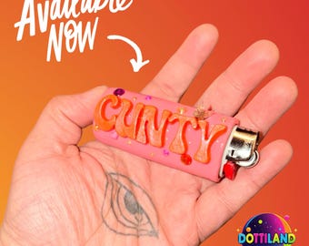 NEW Full Color C*nty Lighter Case | Hand Sculpted With Polymer Clay | Kawaii Accessories |