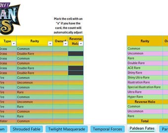 Pokemon Master Set Excel Checklist - Pokmon TCG - Spreadsheet of Every  Scarlet & Violet Set