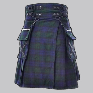 Highland Black Watch Cato Fashion Utility Kilt - Handmade Scottish Utility Kilts | KiltCrafter