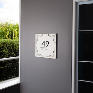 Modern Framed White Metal Room Number Sign, Apartment Door Sign, Personalized House Numbers, Customized House Plaque